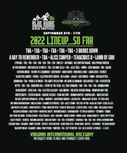 Blue Ridge Rock Festival Lineup Poster