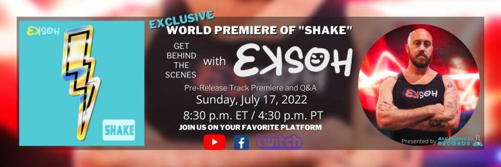 Eksoh Exclusive Interview July 17 with Alchemical Records on Twitch, Facebook, and YouTube