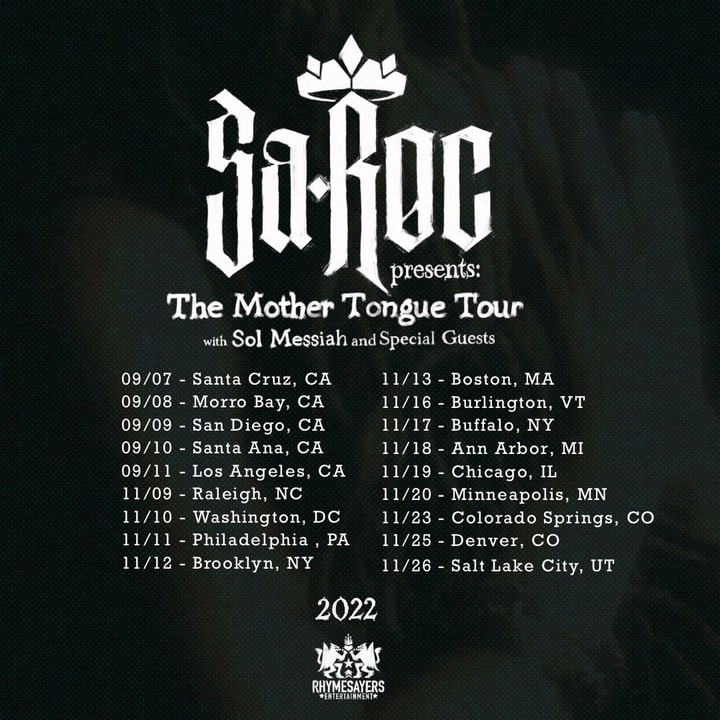 Sa-Roc Presents The Mother Tongue Tour w Sol Messiah & Special Guests Tour Poster