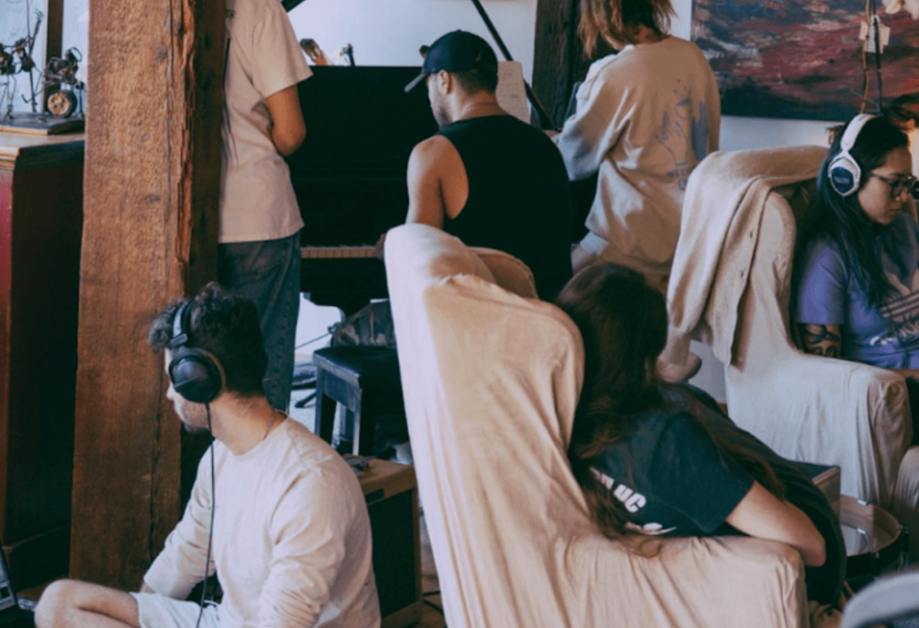 BRASSIE collaborating with fellow musicians at an artist retreat