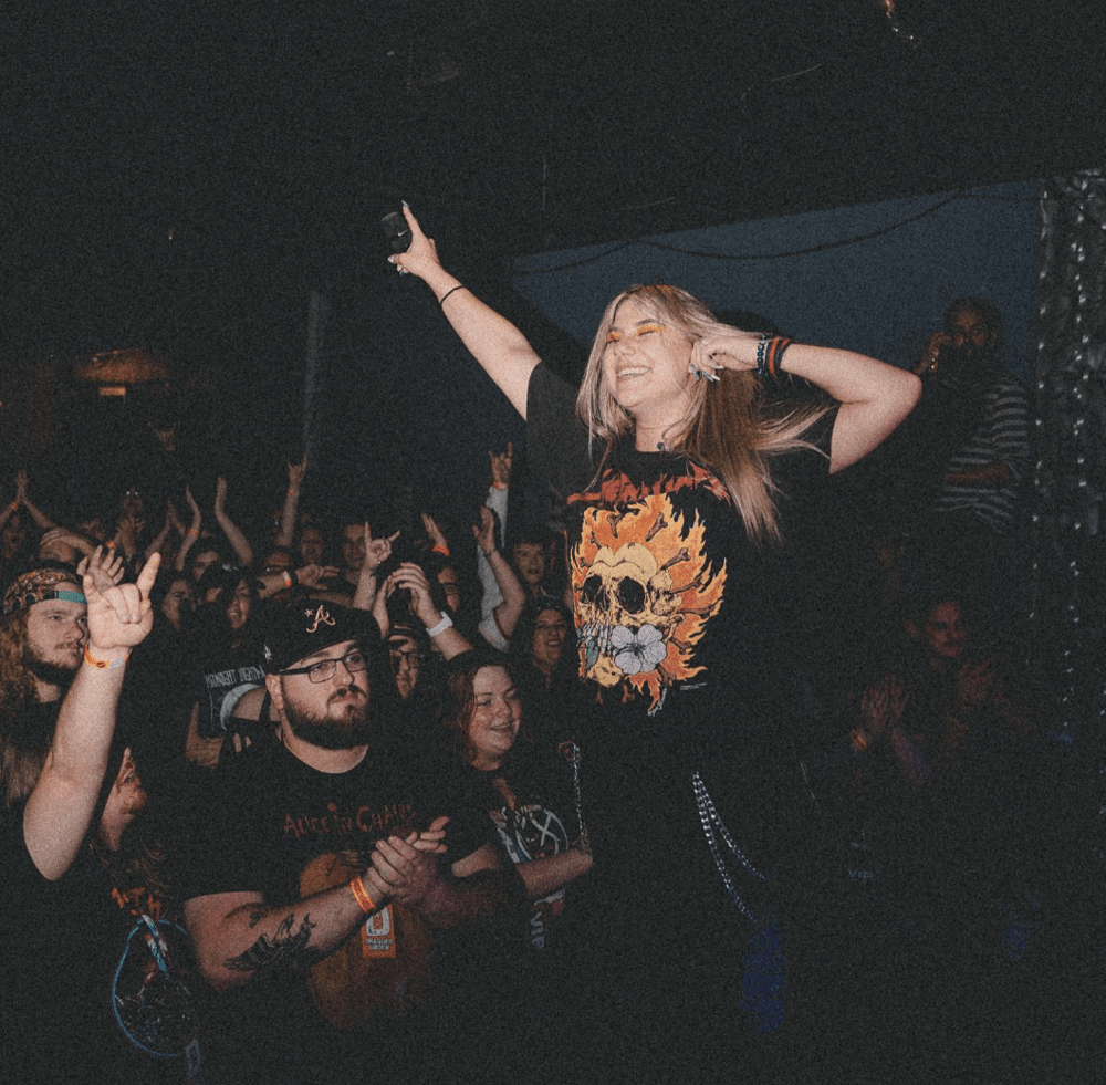 RIVALS vocalist Kalie Wolfe performing on tour