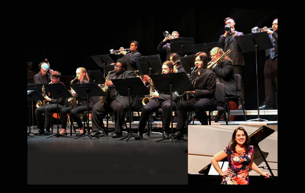 Amy K Bormet with the Shepherd Jazz Ensemble, led by the incredible Dr. Kurtis Adams, head of the School of Music.