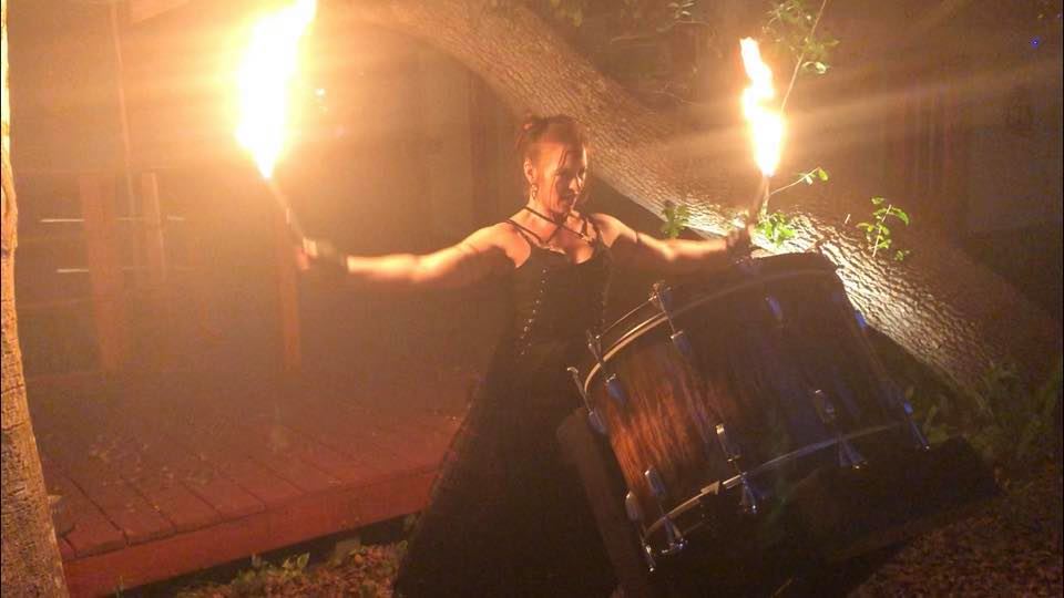 Cat 'Hammer of God' Doersch performing live - Photo courtesy of the artist