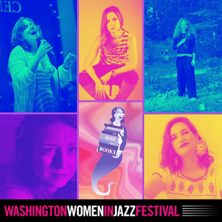 Washington Women in Jazz Songwriter Showcase promotional poster with photos of performers