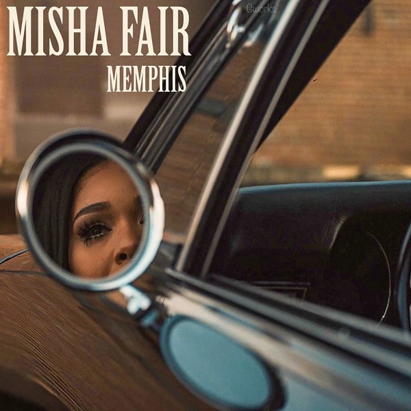 Misha Fair - "Memphis" Cover Art - The artist looks in the side mirror of her car