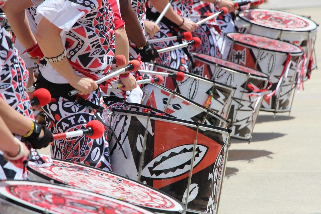 A picture of Batalá Washington DC's drums and sticks