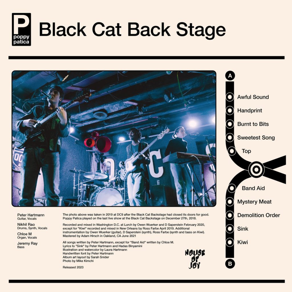 Back of 'Black Cat Back Stage' vinyl