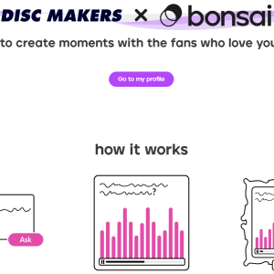 Screenshot from https://joinbonsai.co/discmakers describing the Bonsai and DiscMakers partnership