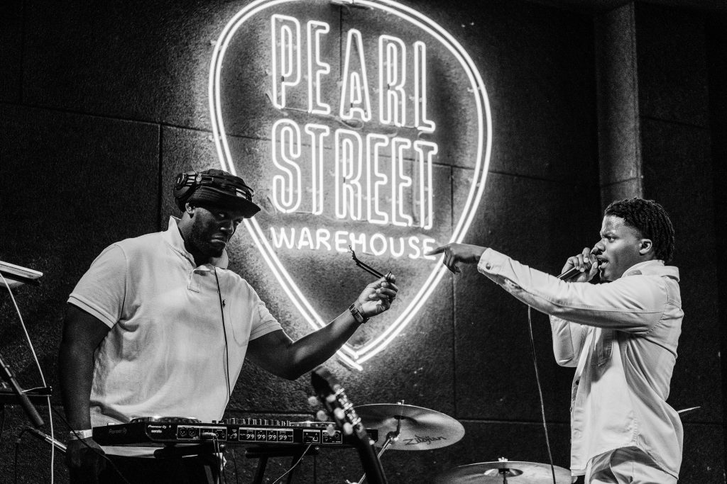 DJ Baspy and Asa Weeks performing live at Pearl Street Warehouse
