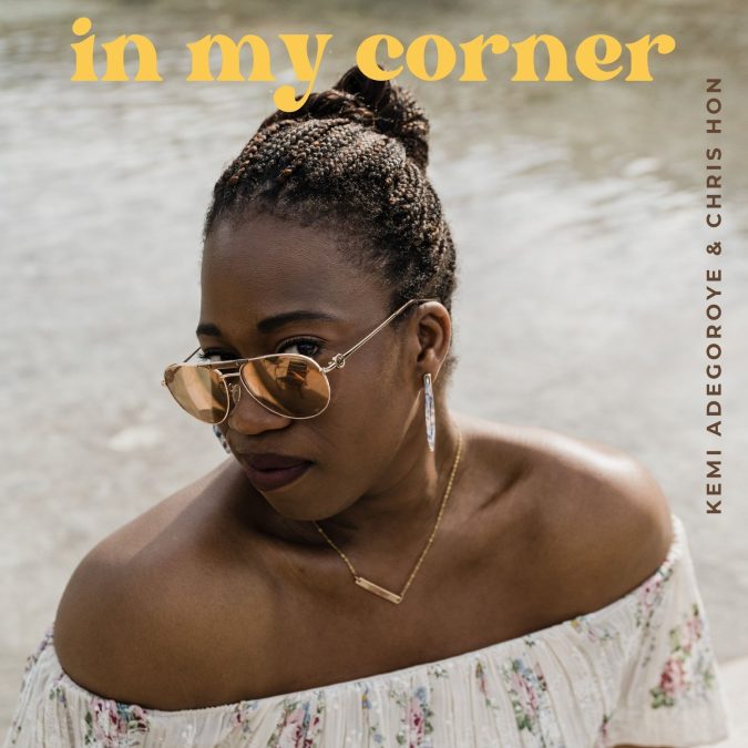 Kemi Adegoroye - “In My Corner" album art featuring a headshot of the artist wearing sunglasses.