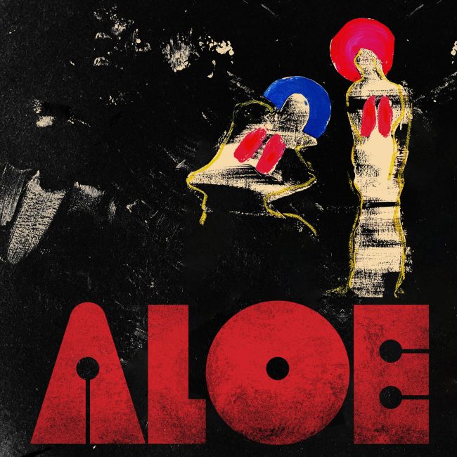Album artwork for Aloe by Illiterate Light featuring colorful graffiti style artwork on a black background.
